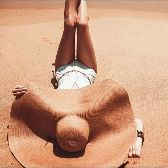 Hot Diva Summer Fuschia Oversized 🏖 Straw Hat Sun - Picture 4 of 5